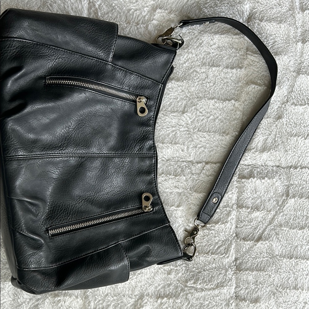 Black Leather Shoulder Bag